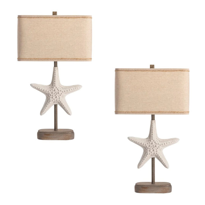 Starfish Coastal Accent Lamps - Pair