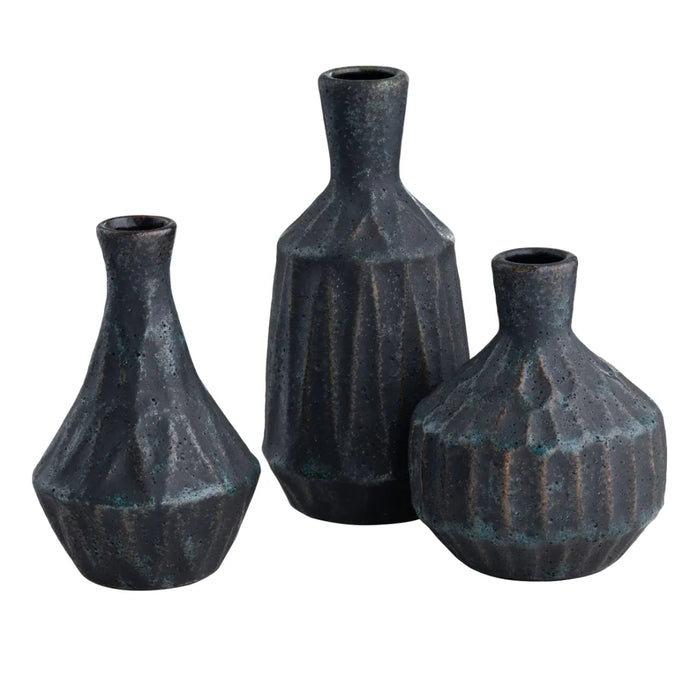 Black Artifact Vases, Set of 3