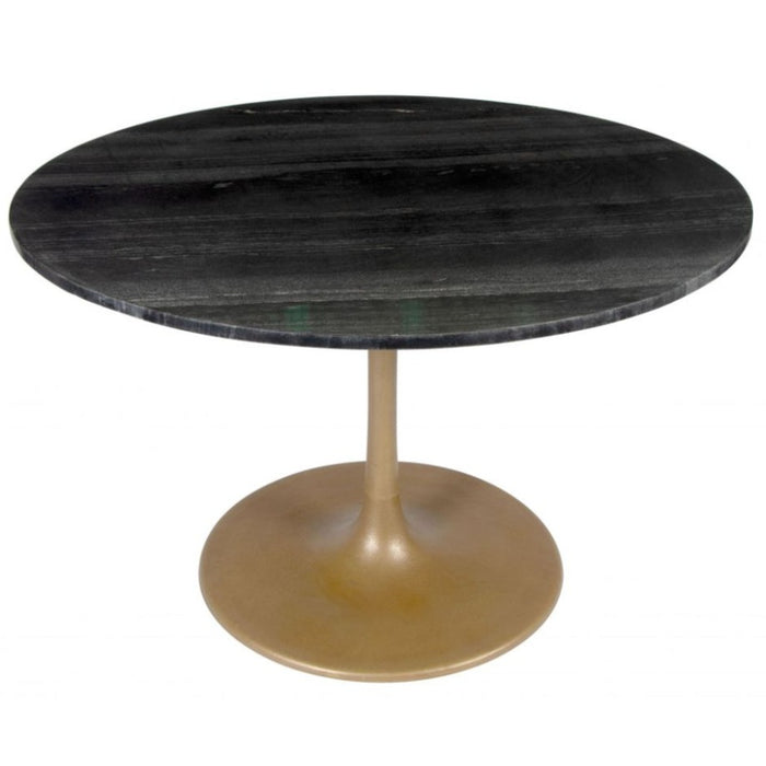 Round Marble Black & Gold Dining Table