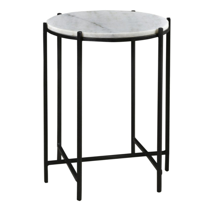 Marble Top Black Accent Table