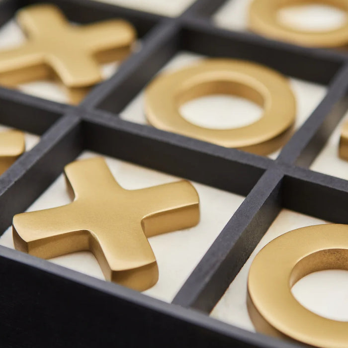 Tic-Tac-Toe Gold Sculpture