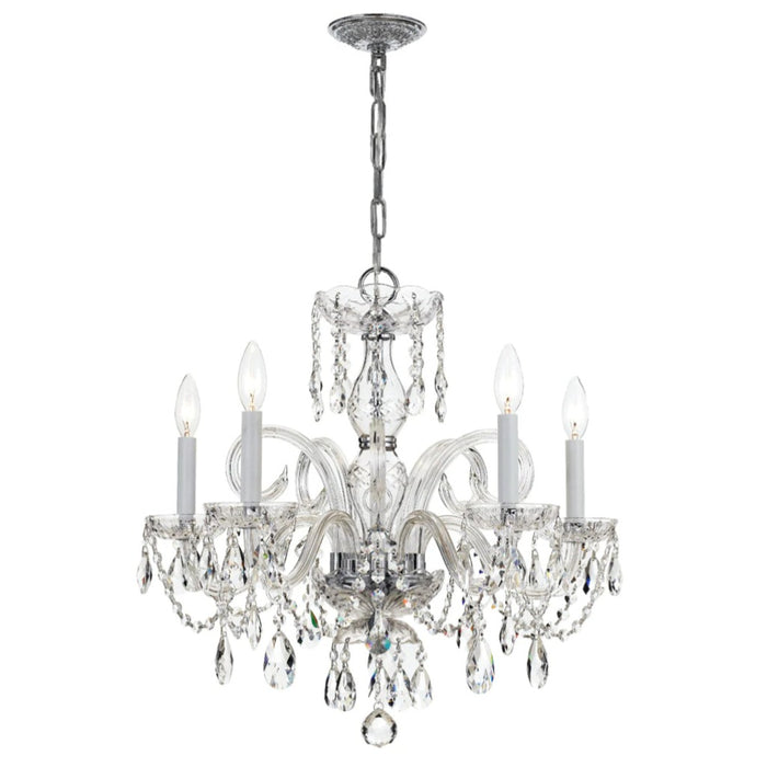 5-Light Polished Chrome Crystal Chandelier