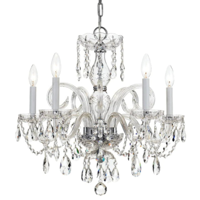 5-Light Polished Chrome Crystal Chandelier