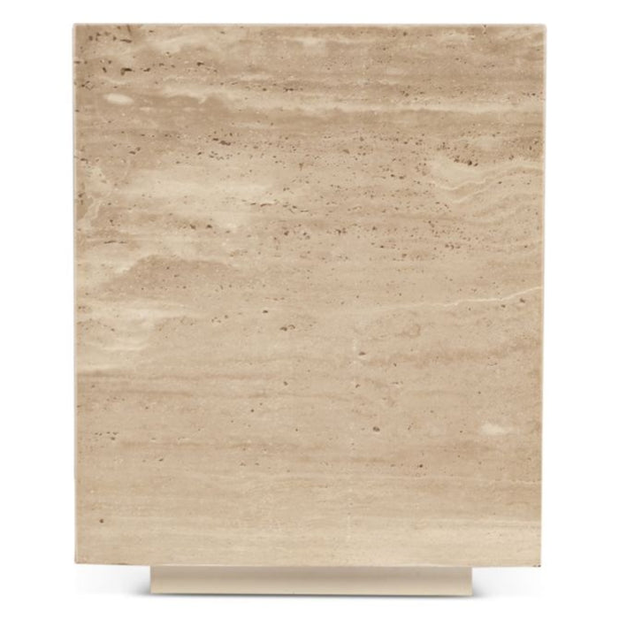 Travertine Stone Drum Accent Table