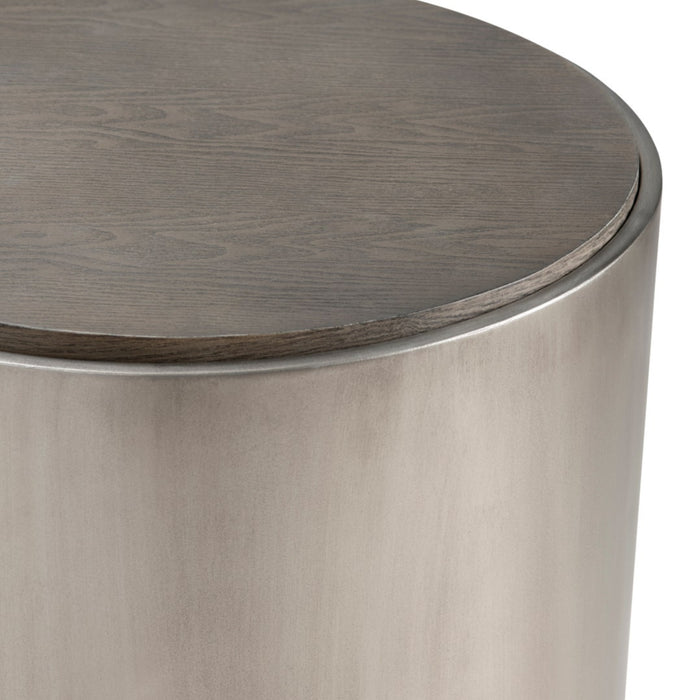 Round Grey Accent Table