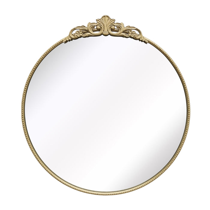 Gold Applique Round Mirror