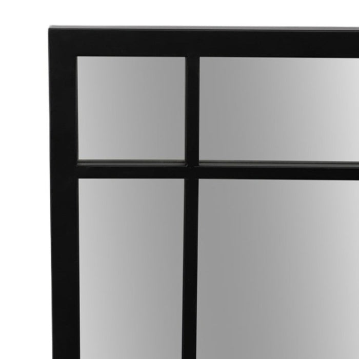 Black Rectangular Windowpane Mirror