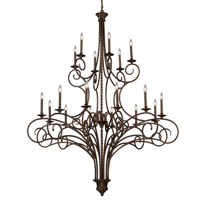 18-Light Weathered Bronze Chandelier