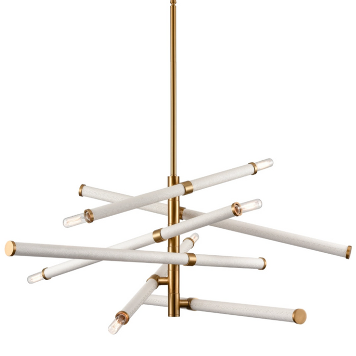 6-Light White Crosspiece Chandelier