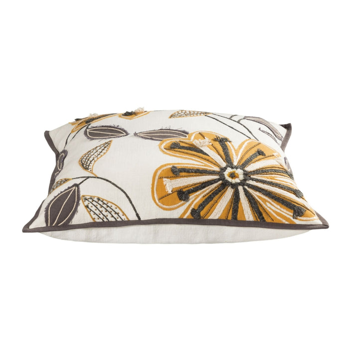 Yellow Floral Decor Pillow