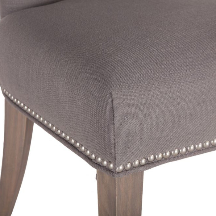 Upholstered Warm Gray Linen Dining Chair