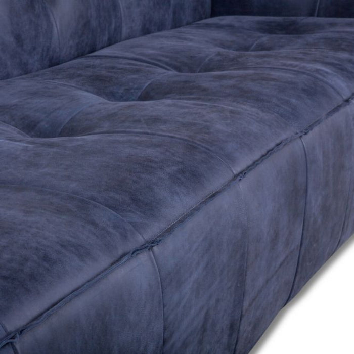 Blue Top Grain Leather Sofa