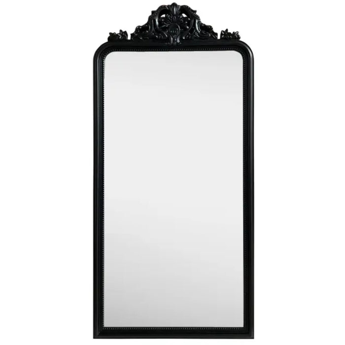 Ornate Black Trumeau Tall Wall Mirror