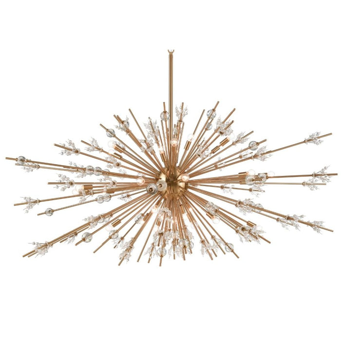 Fallen Snow Crystal Gold Chandelier