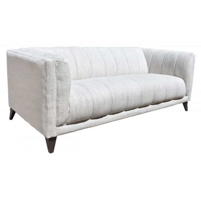 Upholstered White Fabric Sofa