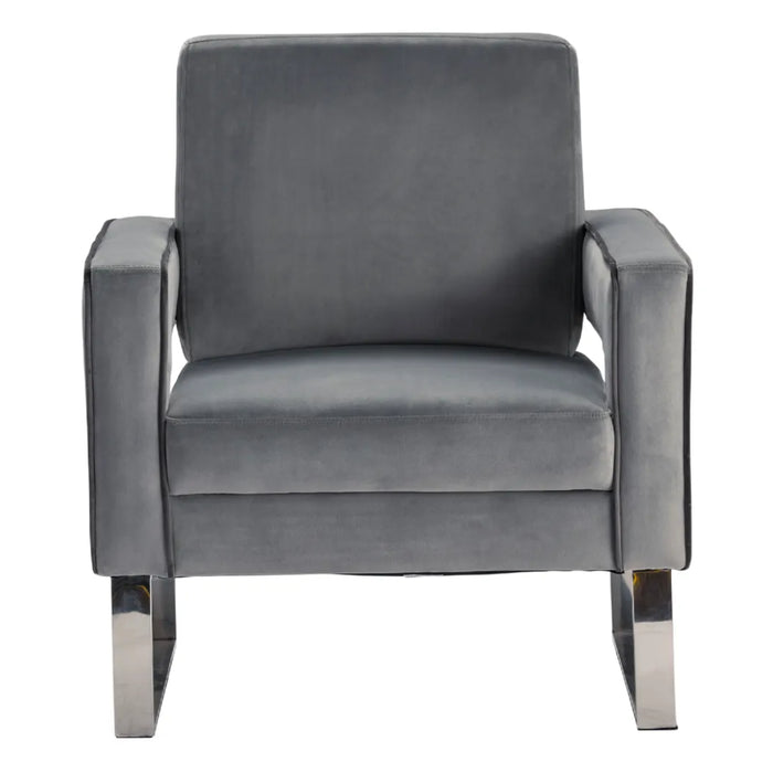 Upholstered Silver Gray Accent Chair