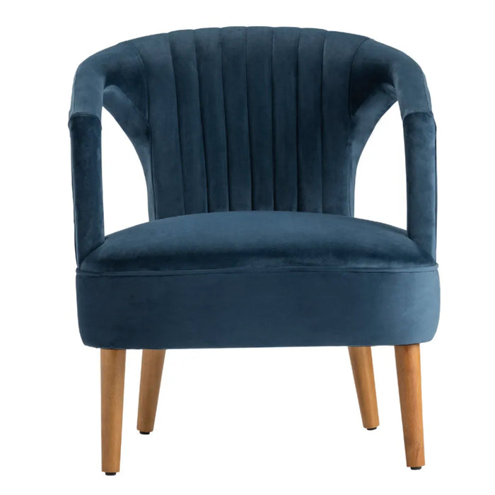 Upholstered Velvet Teal Blue Accent Chair