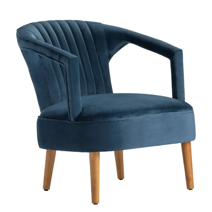 Upholstered Velvet Teal Blue Accent Chair