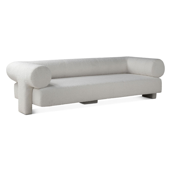 Modern Ivory Boucle Sofa