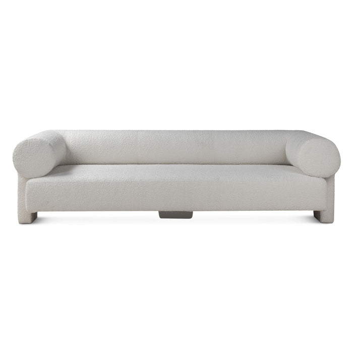 Modern Ivory Boucle Sofa