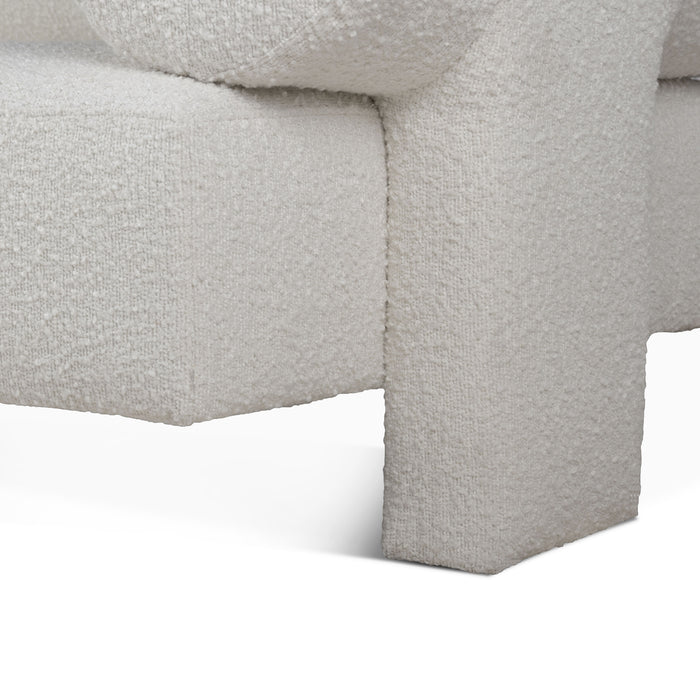 Modern Ivory Boucle Sofa