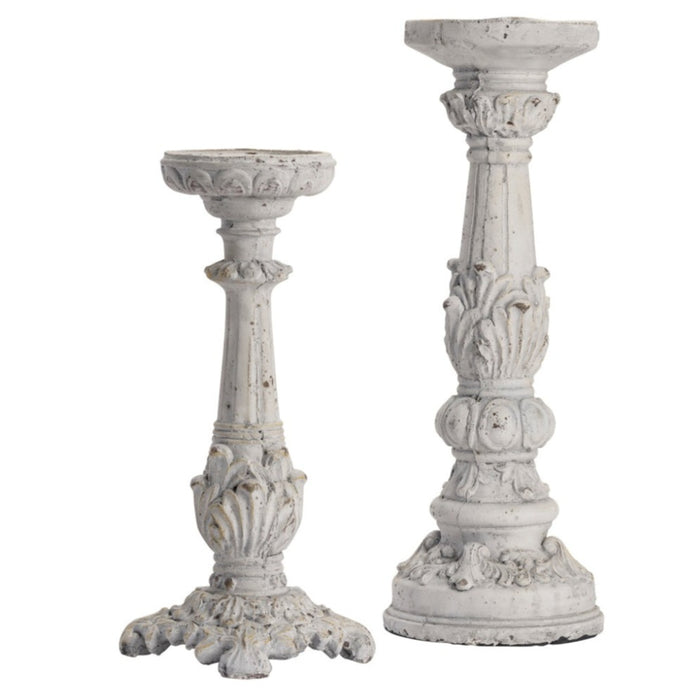 Antique White Candleholders