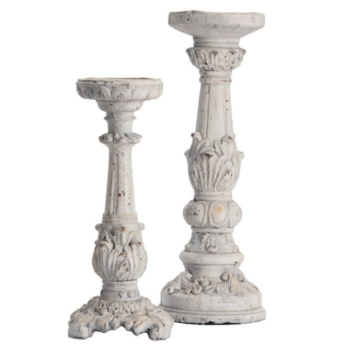 Antique White Candleholders