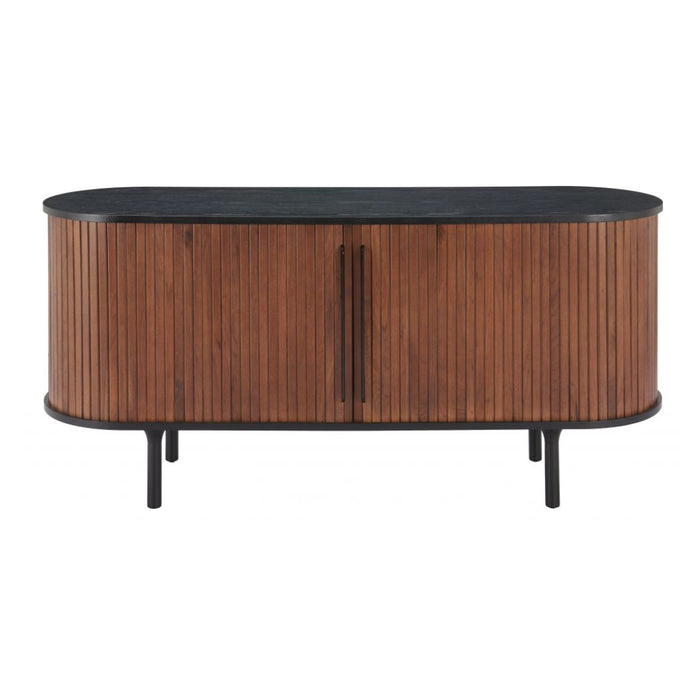 Walnut Black Oval Sideboard