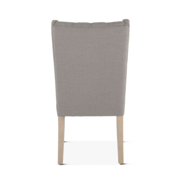 Warm Gray Linen Tufted Dining Chair