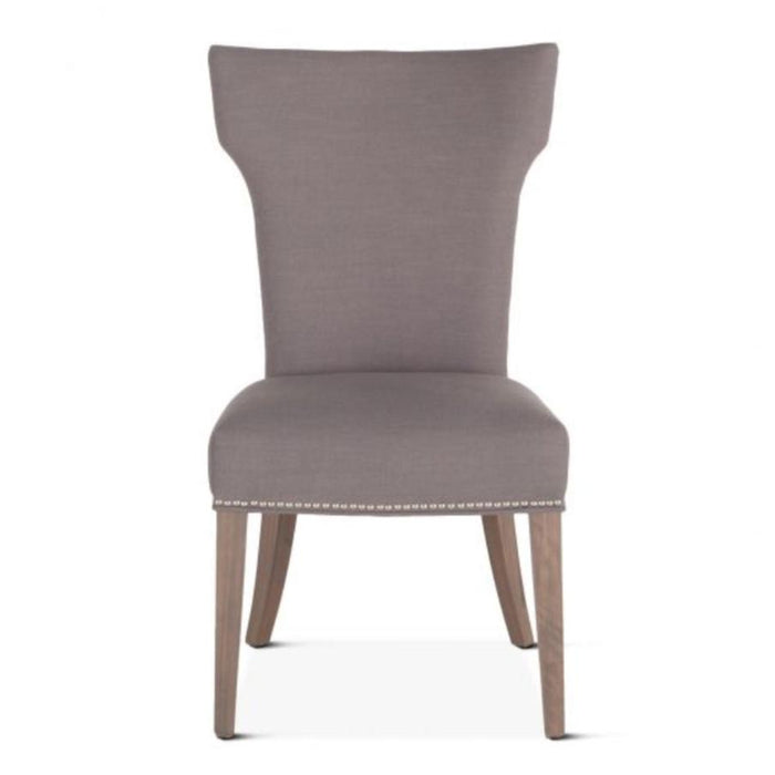 Upholstered Warm Gray Linen Dining Chair