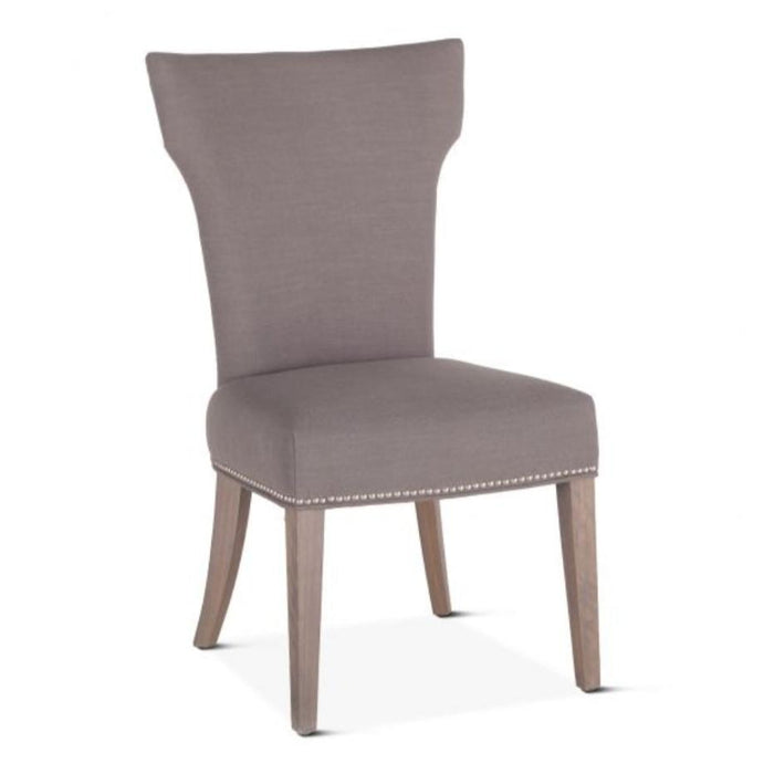 Upholstered Warm Gray Linen Dining Chair