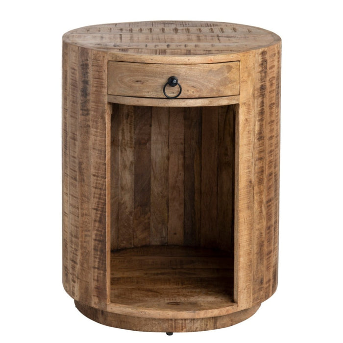 Open Cut-Out Brown Side Table