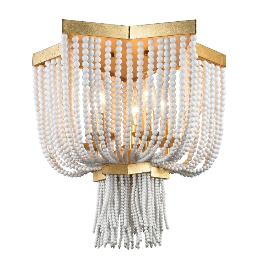 White Beaded Flush Mount Ceiling Light