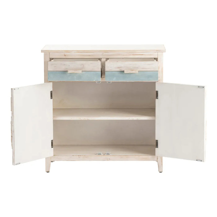 White Coastal Row Boat Side Cabinet