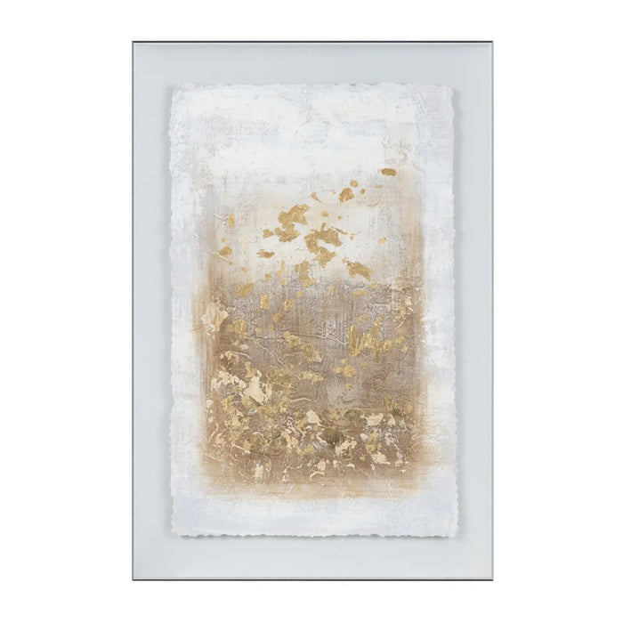 White and Gold Abstract Wall Art