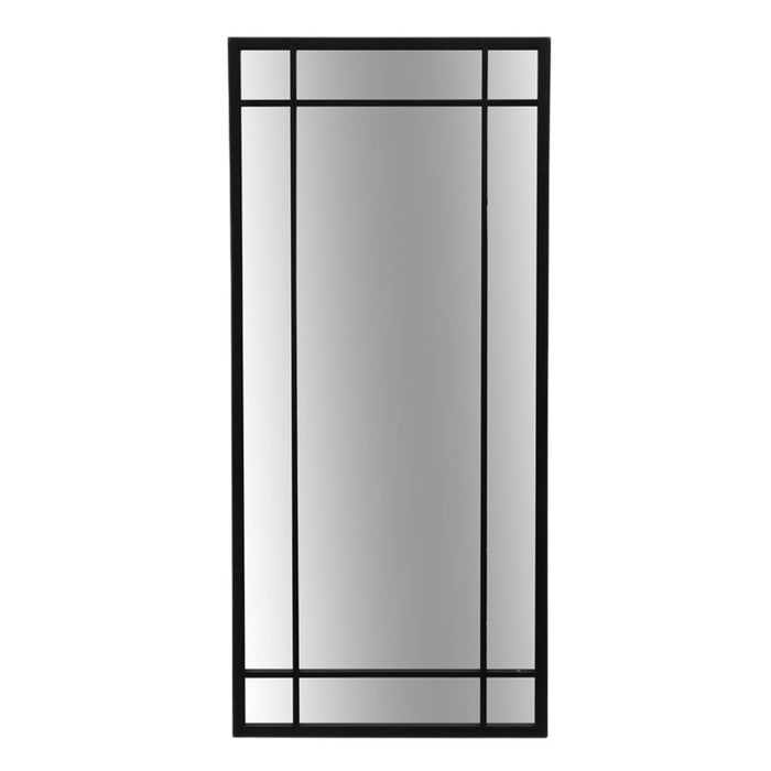 Black Rectangular Windowpane Mirror