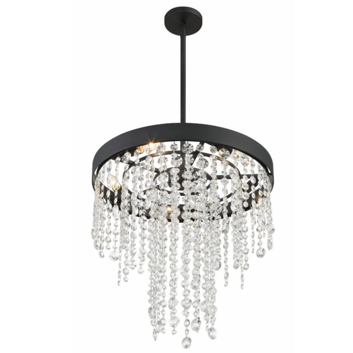 5-Light Round Black Crystal Chandelier