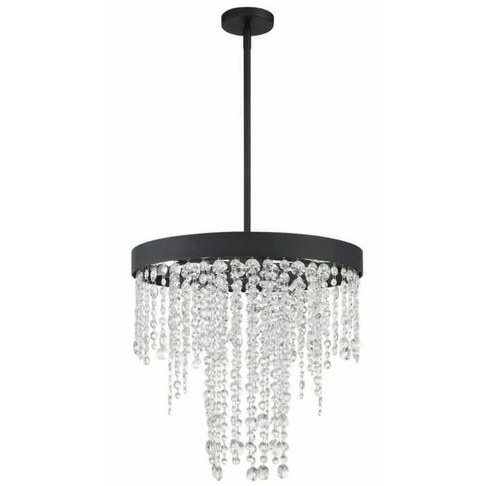 5-Light Round Black Crystal Chandelier