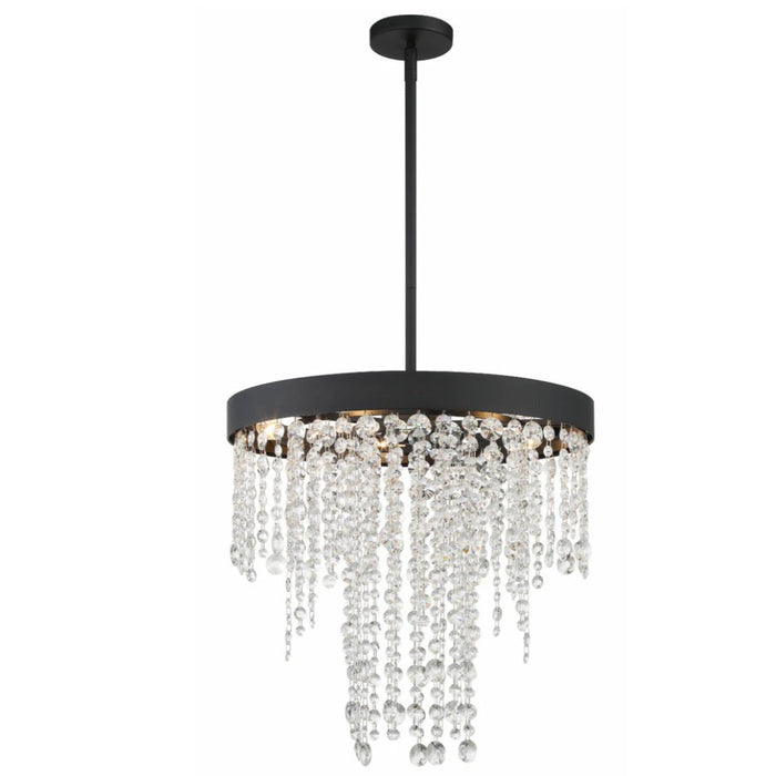 5-Light Round Black Crystal Chandelier