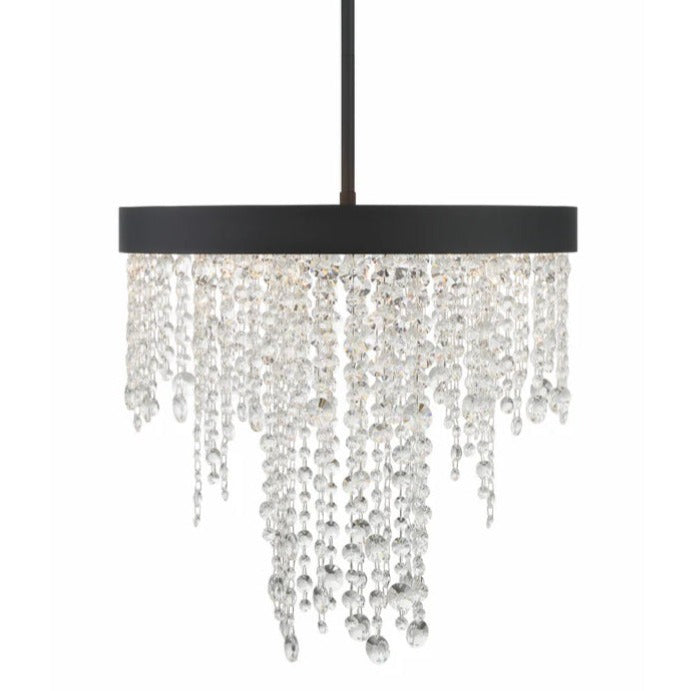 5-Light Round Black Crystal Chandelier