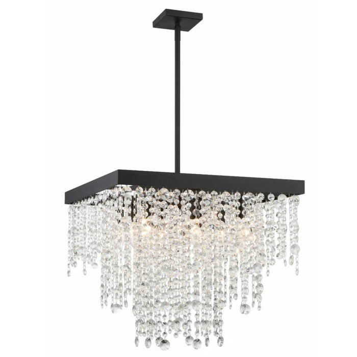 8-Light Black Square Crystal Chandelier