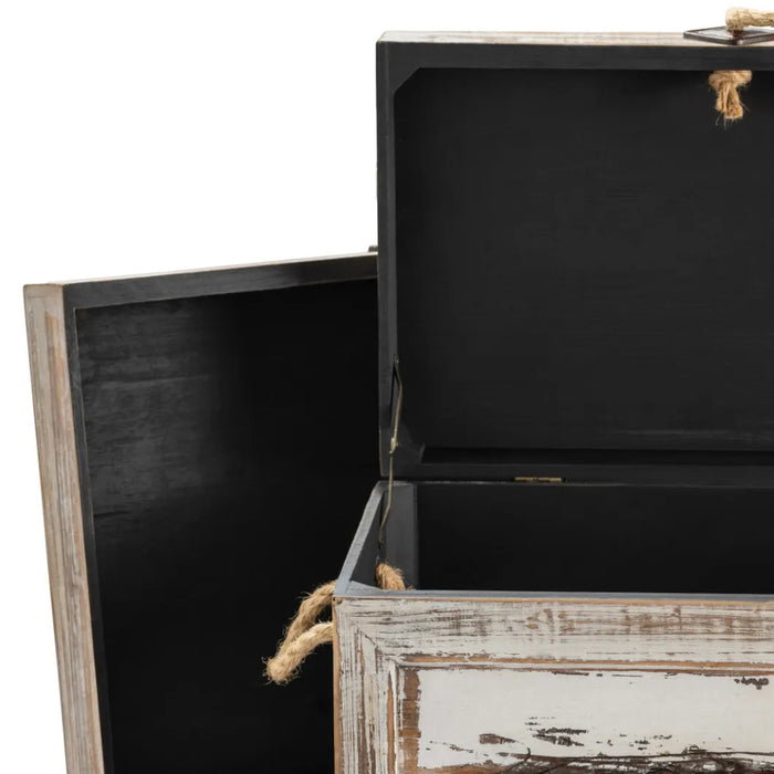 Wooden Weathered Trunks Set