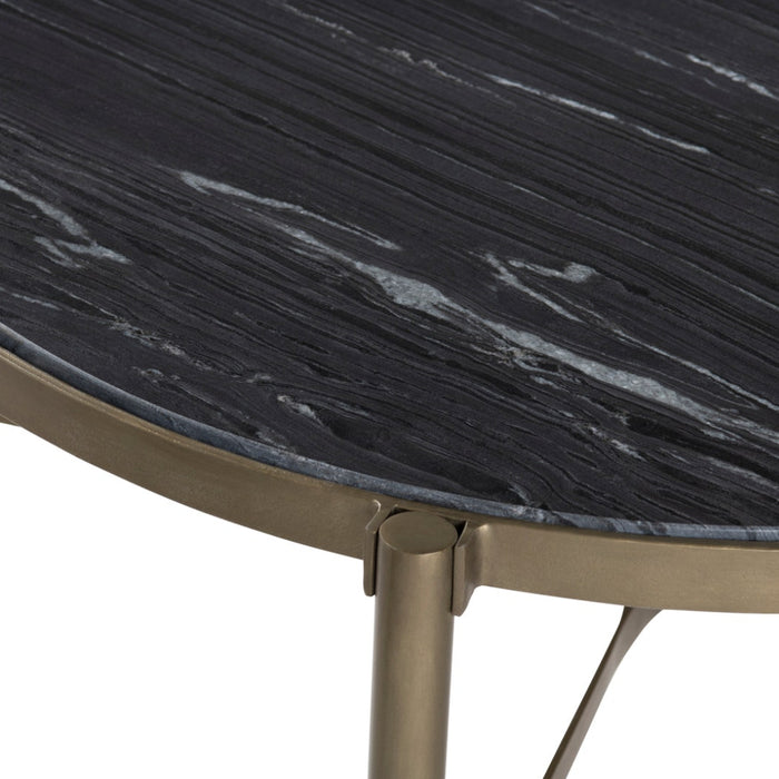 Contemporary Black Marble Cocktail Table