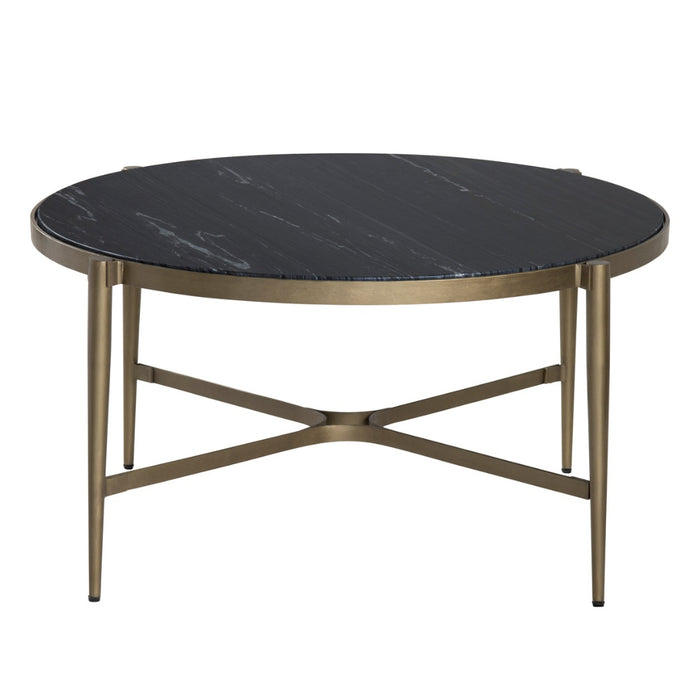 Contemporary Black Marble Cocktail Table