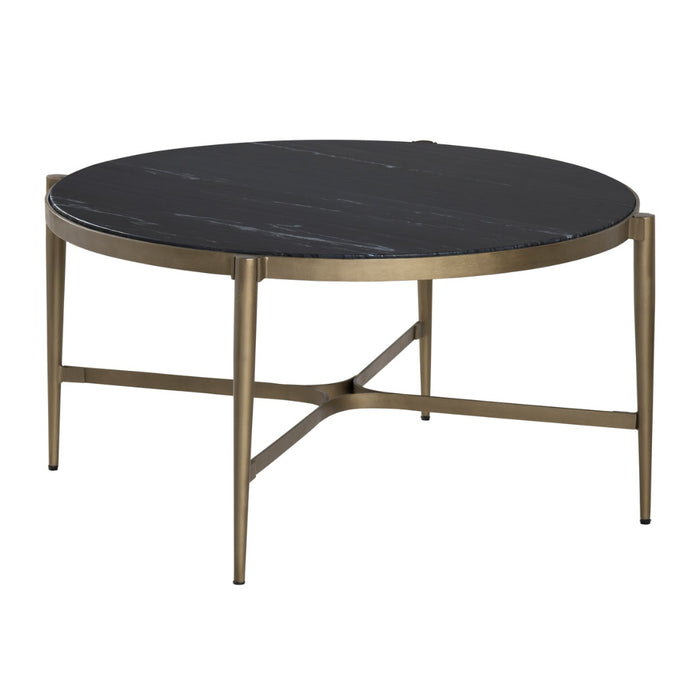 Contemporary Black Marble Cocktail Table