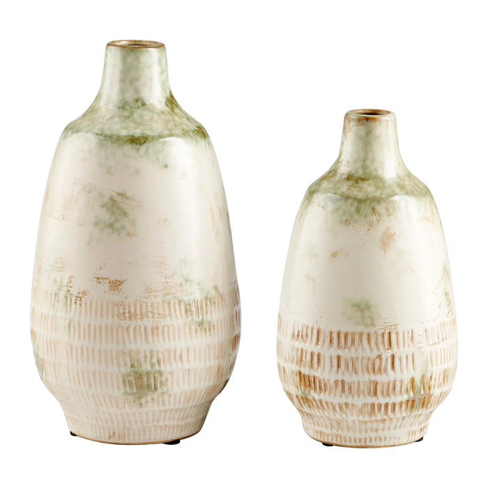 Large Olive Pearl Glaze Vase