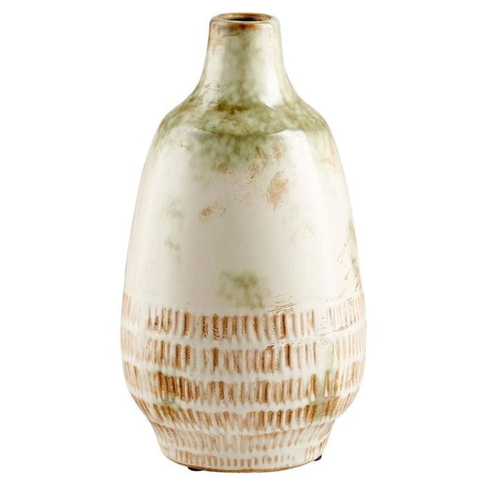 Large Olive Pearl Glaze Vase