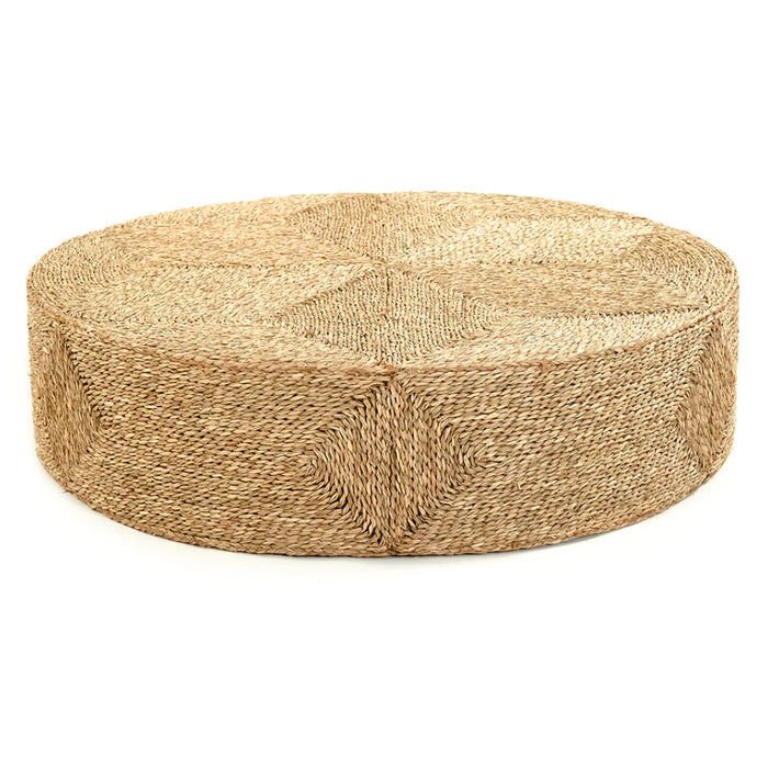 Natural Large Woven Pouf