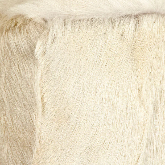 Tibetan Ivory Goat Fur Pouf