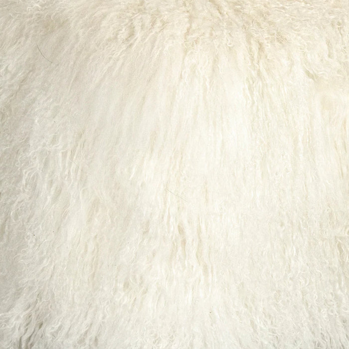 Tibetan White Lamb Fur Pouf